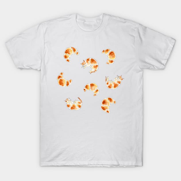 Croissant Kittens T-Shirt by TOCOROCOMUGI